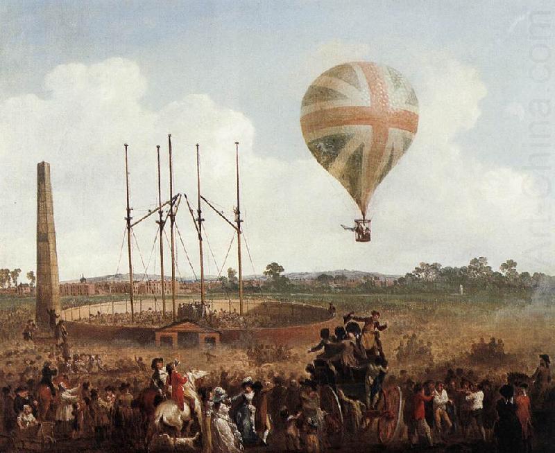 George Biggins' Ascent in Lunardi' Balloon sf, IBBETSON, Julius Caesar